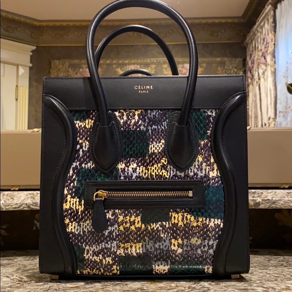 Brand New Céline Micro Luggage Python Bag